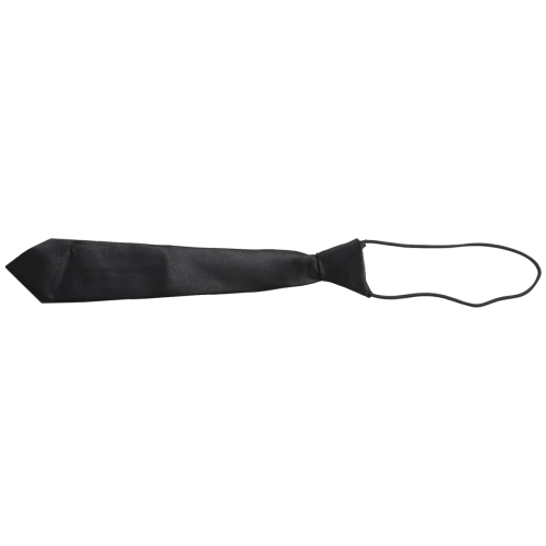 Enfärgad svart elastisk smal slips i polyester för barn 1