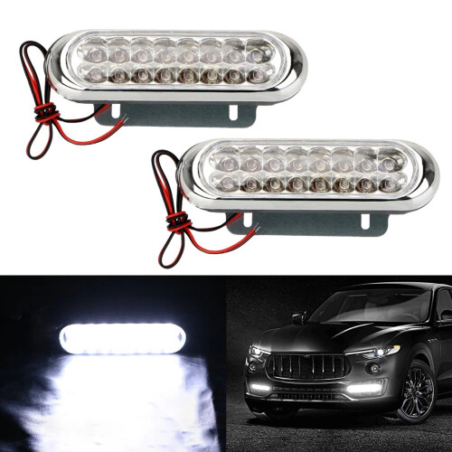2PCS Auto Licht 16 LED Tagfahrlicht Nebel Weiß Licht Universal 1