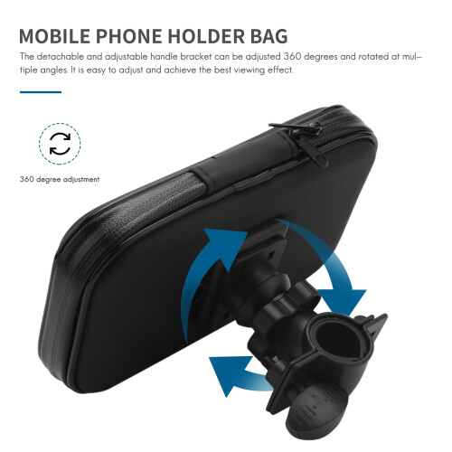 Bolsa para guidão de motocicleta e bicicleta, 5,5 polegadas, suporte para celular e GPS 2