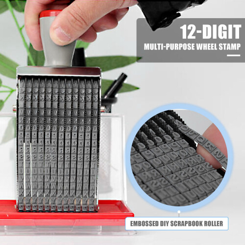 Multipurpose 12 Digit Alphabet Rolling Rubber Stamp English Roller 2