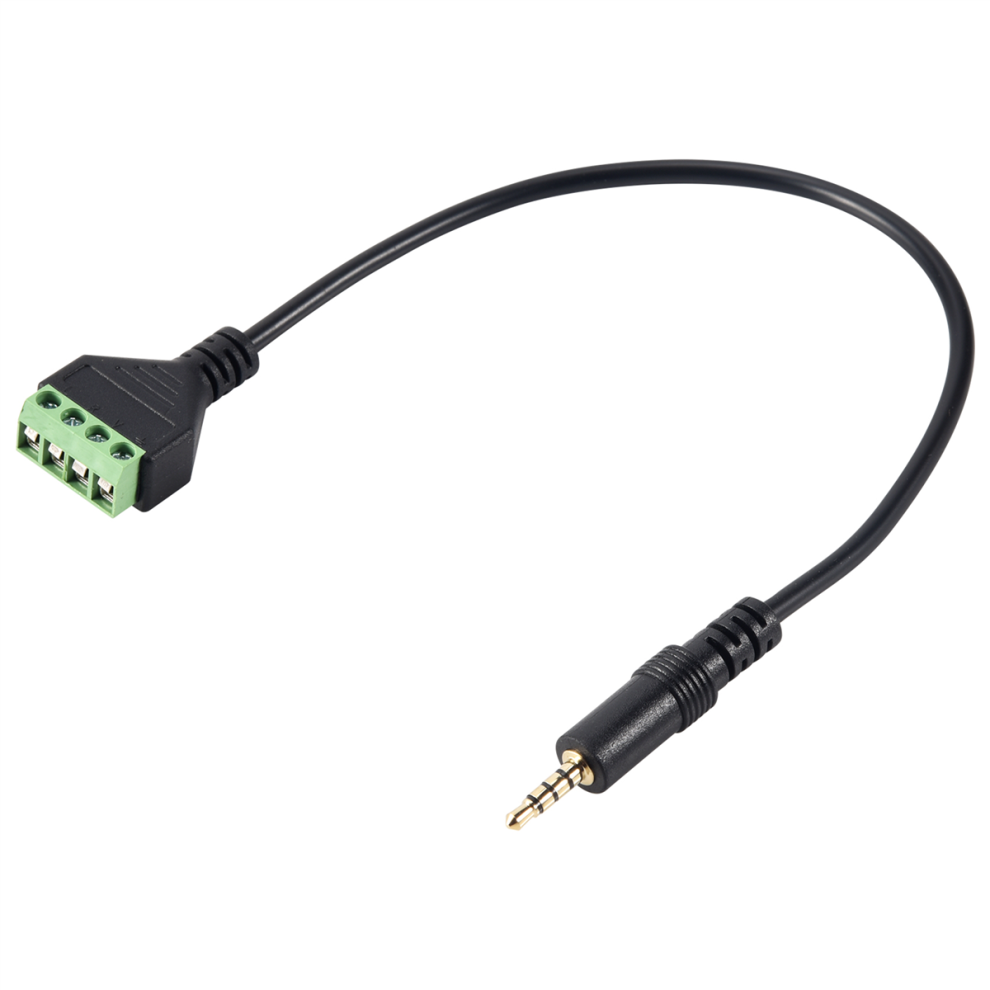 3.5Mm Screw Terminal Adapter Speaker Cable 4-Core Stereo Trrs 4851886154372