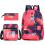 (1) 3pcs CR7 Ronaldo  Sets Backpack Mochila Kids Capacity Bags 16