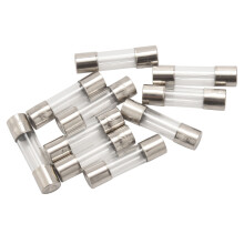 10 stk. 250V 0,2A 200mA hurtigslagende glasssikringer, rør 5 mm x 20 mm