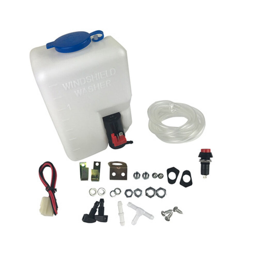 12V 1.5L Motorcycle Car Wind Shield Washer Reservoir Pump Bottle Kit 4851886160434