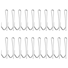 Single Pinch Window Metal Pleat Drapes Curtain Hooks Silver(20-Piece)
