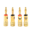 Forgyldte bananstik 2 røde 2 sorte 4mm 4 stk LL68-4BP1 1