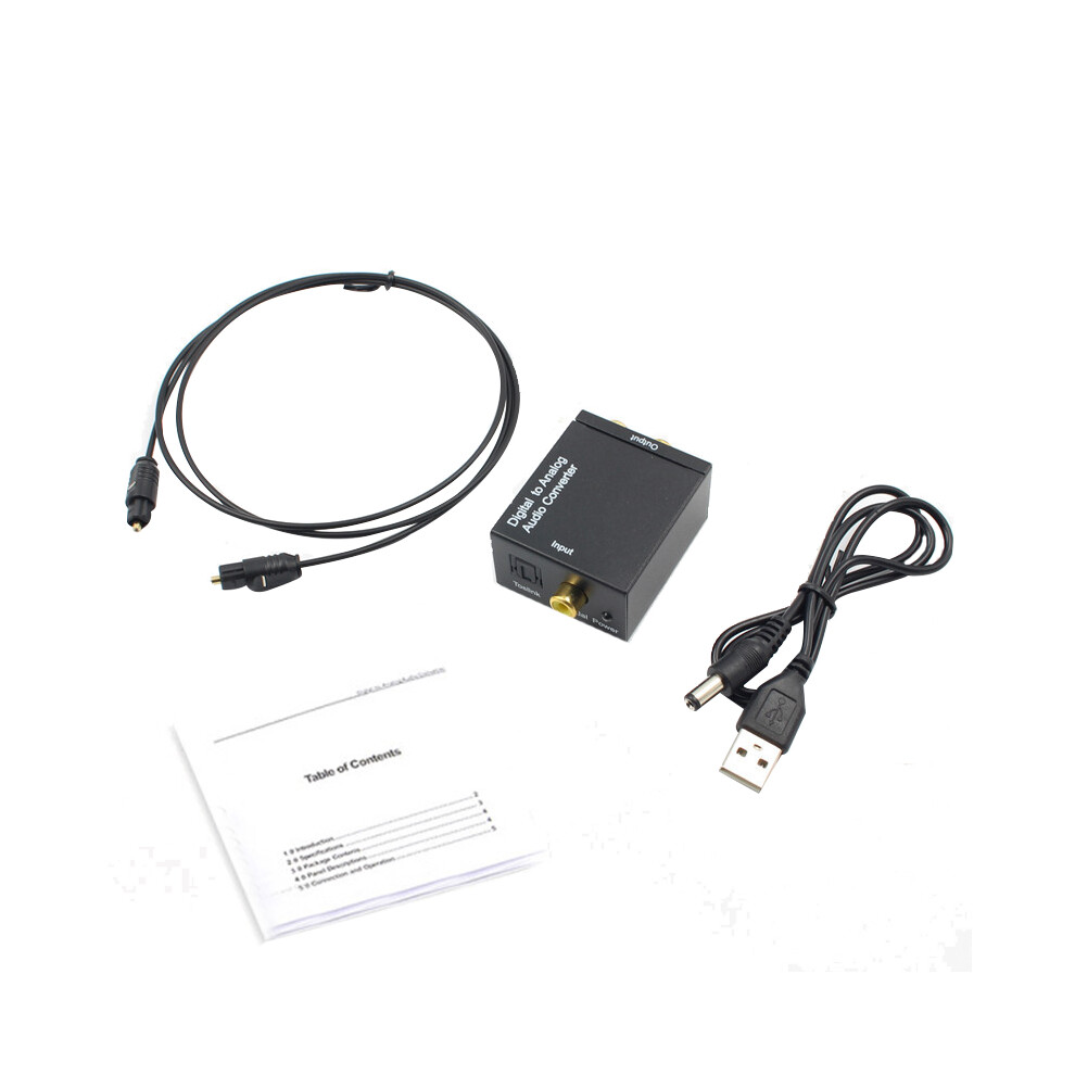 Optical Coaxial Toslink Digital To Analog Audio Adapter L/R 3.5Mm Black 4851886164081