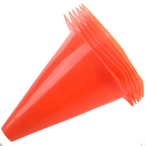 Cones de trânsito de plástico de 7 polegadas (pacote com 6) Cone de trânsito multiuso 2