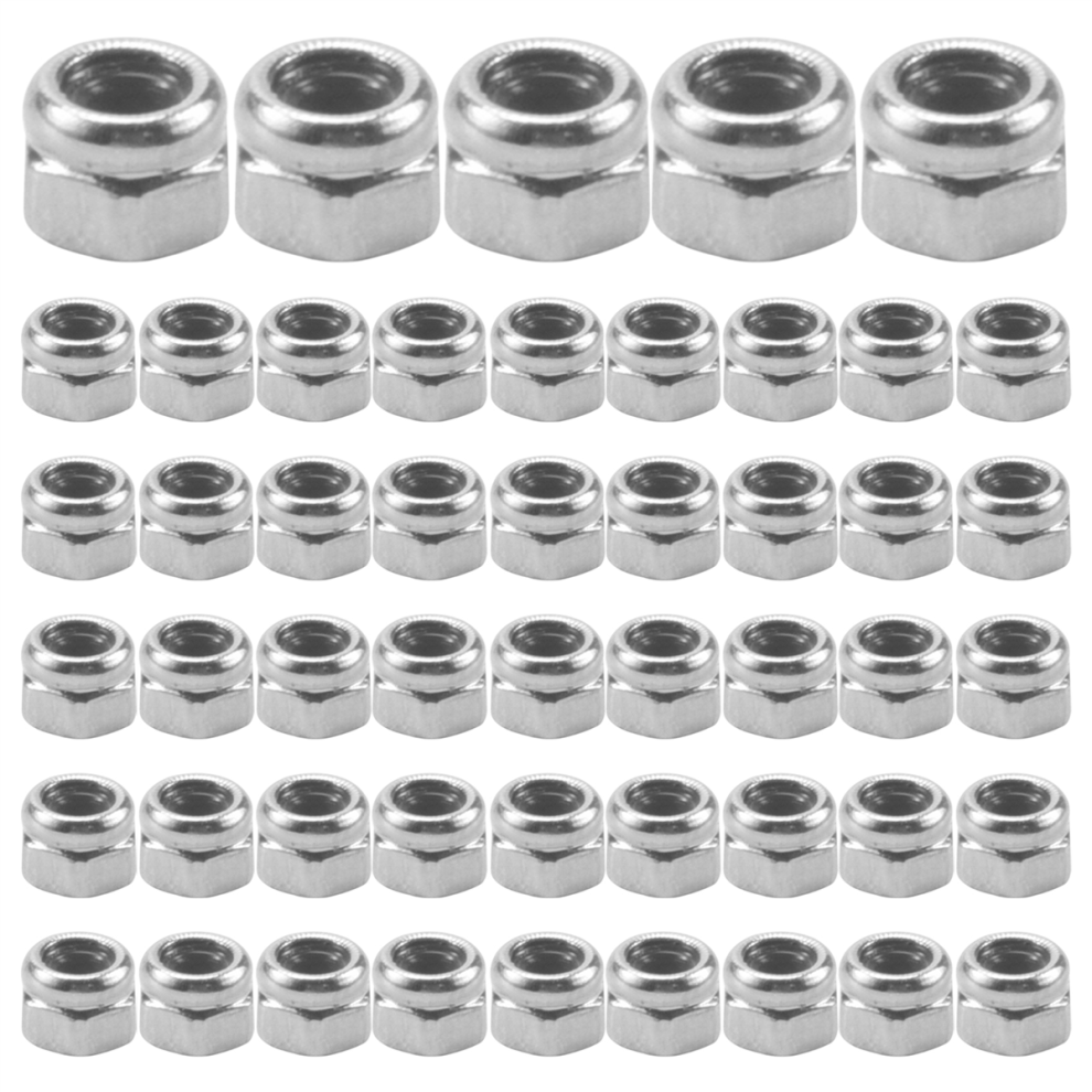 50Pcs M2 Zinc Plated Self-Locking Nylon Insert Hex Lock Nuts 4851886166061