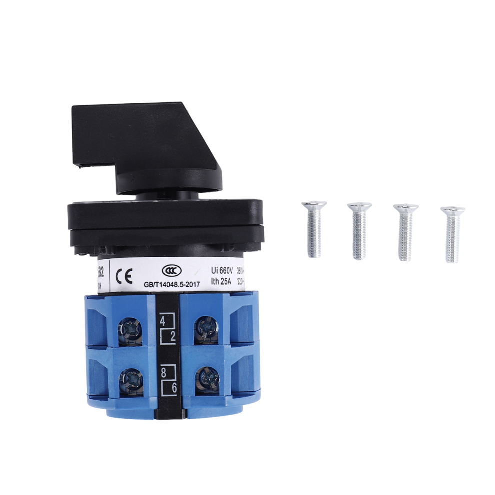 Ac660v 25A 2-Pole 3-Position Momentary Changeover Switch Blue+Black 4851886166856