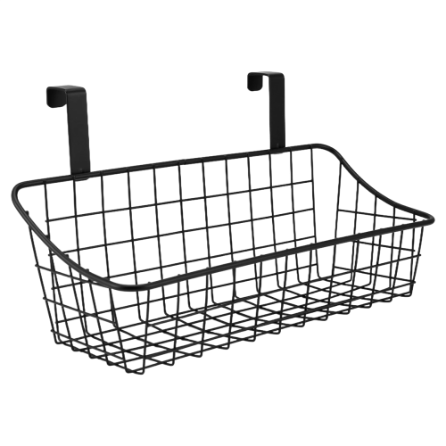 Basket with Hook, Hang It Behind a Door or on a Railing, Black 2