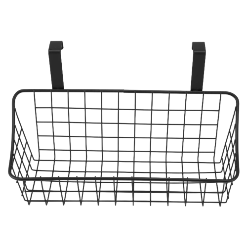 Basket with Hook, Hang It Behind a Door or on a Railing, Black 1