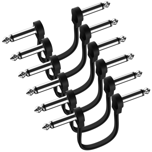 6-pack 6-tums gitarrpatchkablar, instrumentgitarrpedalkablar