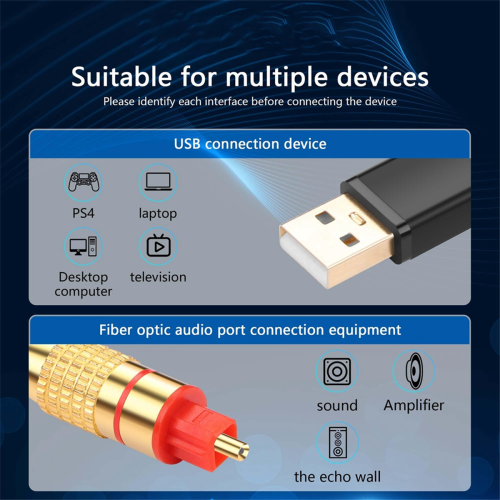 USB-auf-optischen Audioadapter USB-A auf Glasfaser-Audio-SPDIF-Anschluss 2