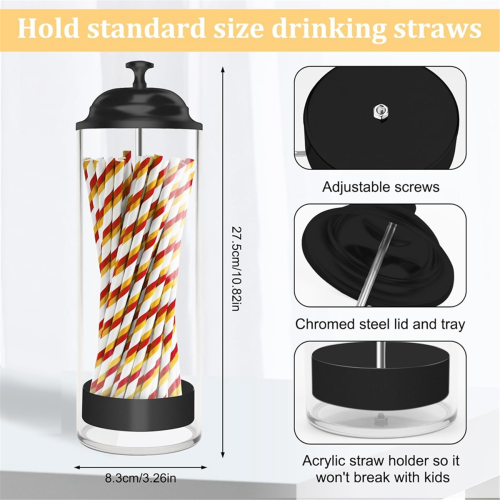 Θήκη για καλαμάκια για κανονικά καλαμάκια, πλαστική με καπάκι 2