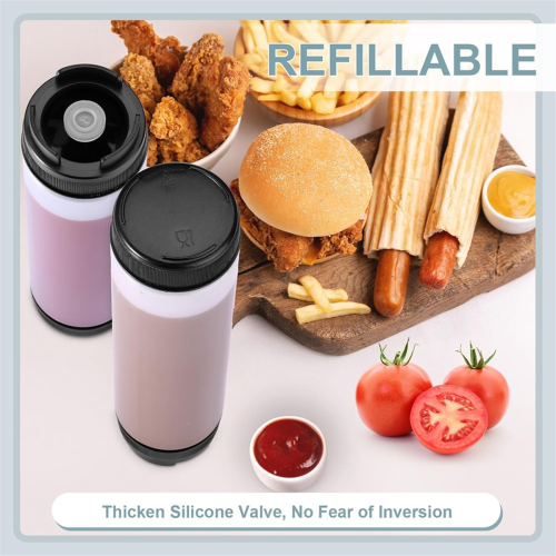 6 Pcs 16 Oz Condiment Squeeze Bottles Inverted Plastic Squeeze Bottle 1