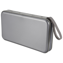 Estuche rígido para CD y DVD con 80 discos, color plateado