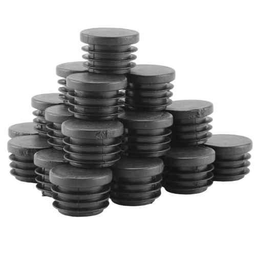 20 stk. sorte plastik 25 mm diameter blindkapper til runde rørindsatser 2