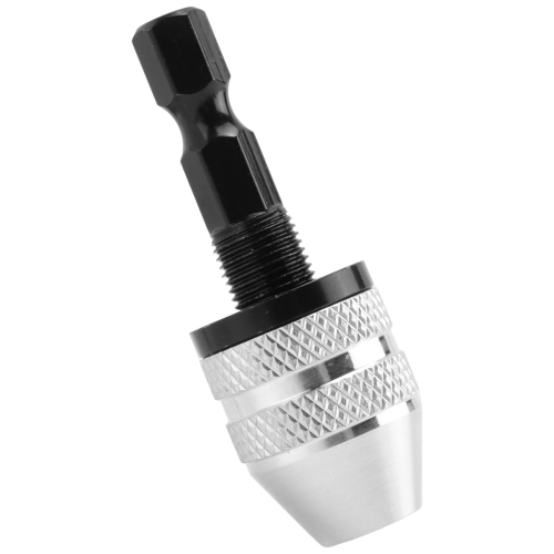 Silver+Black 6mm Keyless Drill Bit Chuck Adapter Converter Hex Shank 1