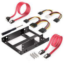 2-bay 2,5 tot 3,5 inch HDD SSD metalen montagekit adapterbeugel