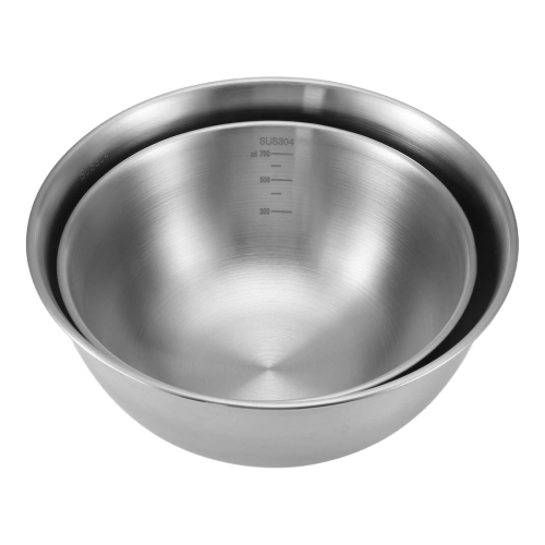 2PCS Stainless Steel Mixing Bowl with Scale Deep Mixing Egg Bowls 2