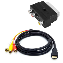 1080P -Compatible Male AV Cable W/SCART To 3 Phono Adapter