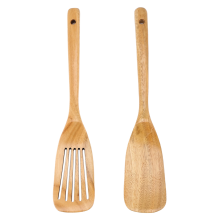 2 PCS Wooden Spoons and Spatula for Cooking, Sleek, Cookware for Home