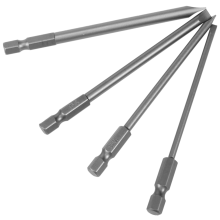 16 stk. magnetiske skrutrekkerbitsett, 1/4 tommers sekskantskaft, 100 mm lengde