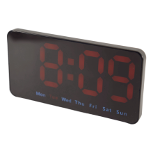 Digitale wandklok, 9 inch LED digitale klok (rood)