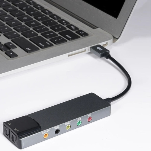 Placa de som externa USB 6 em 1 5.1 Conversor de áudio 2