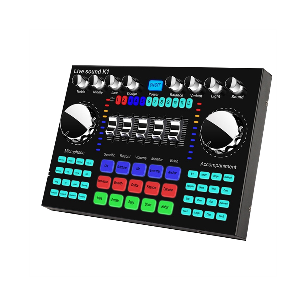 Scheda Audio Portatile K1 Live Sound Card Bluetooth