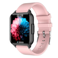 (pink)Waterproof Smart Watch Men Women Smartwatch Bluetooth for iPhone Android