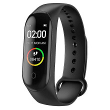 (Schwarz) Uhr M4 Fitness Tracker Rate Druck Schrittzähler Männer Frauen Uhren Sport