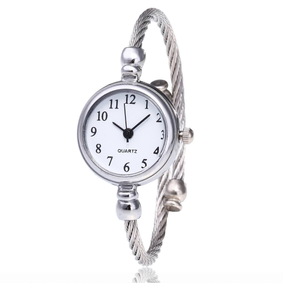 (Type 5) Montre à quartz décontractée pour femme avec bracelet en cuir, montre-bracelet analogique décontractée