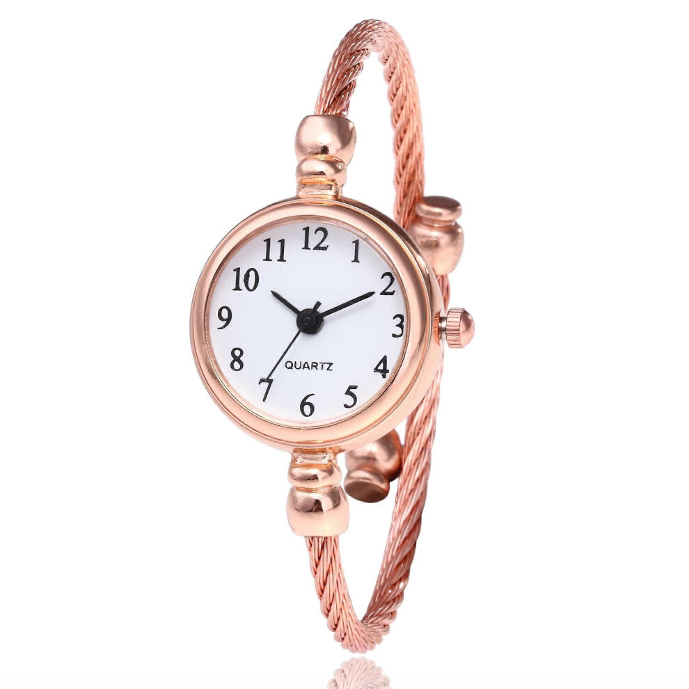 (Type 1) Montre-bracelet analogique à quartz décontractée pour femme avec bracelet en cuir, cadeau