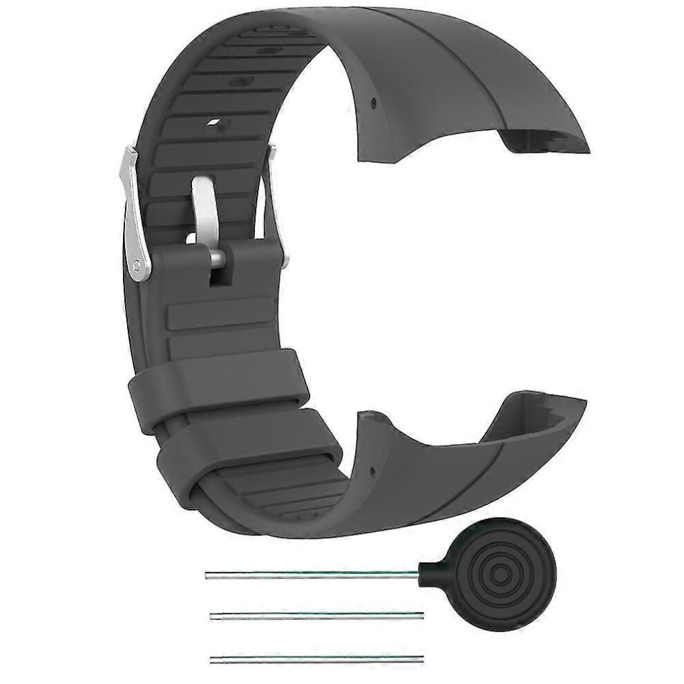 Bracelet en silicone respirant (gris) pour montre connectée M400/M430