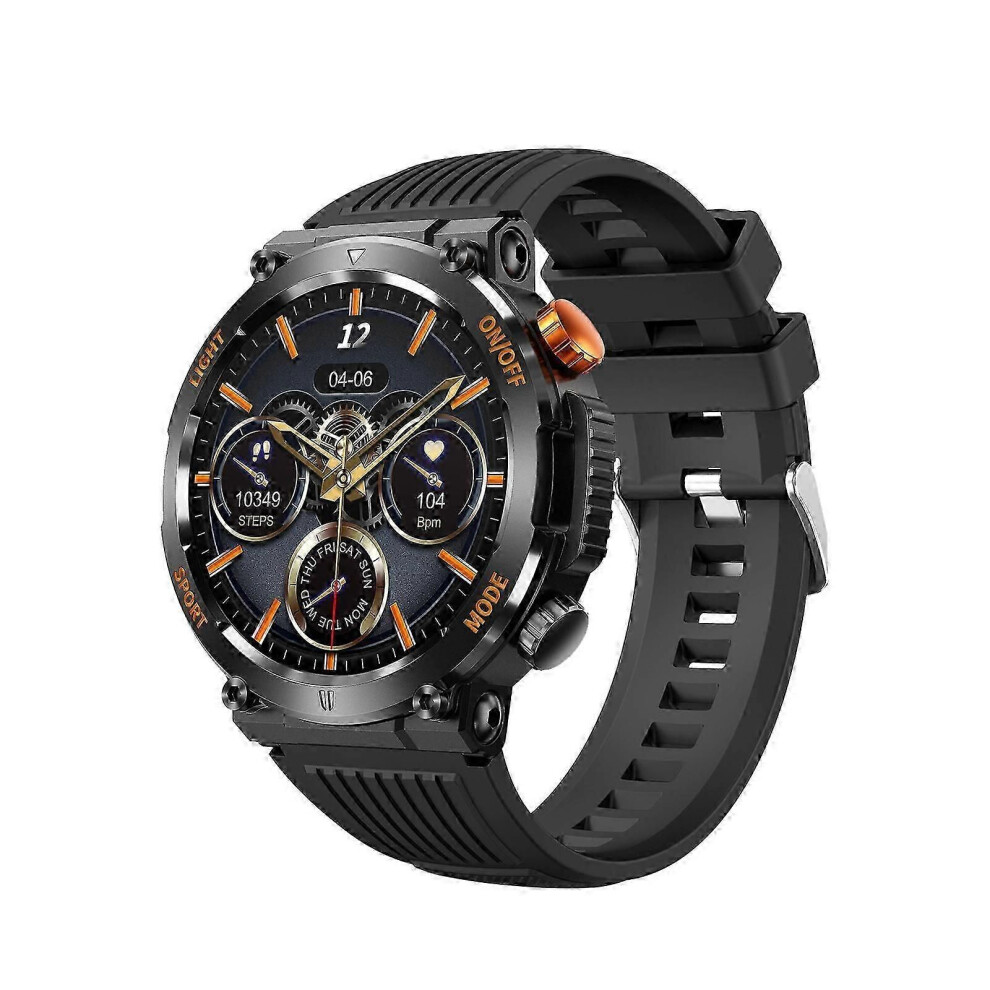 Montre connectée (noire) avec moniteur d'activité | Écran tactile plein écran | Moniteur de fréquence