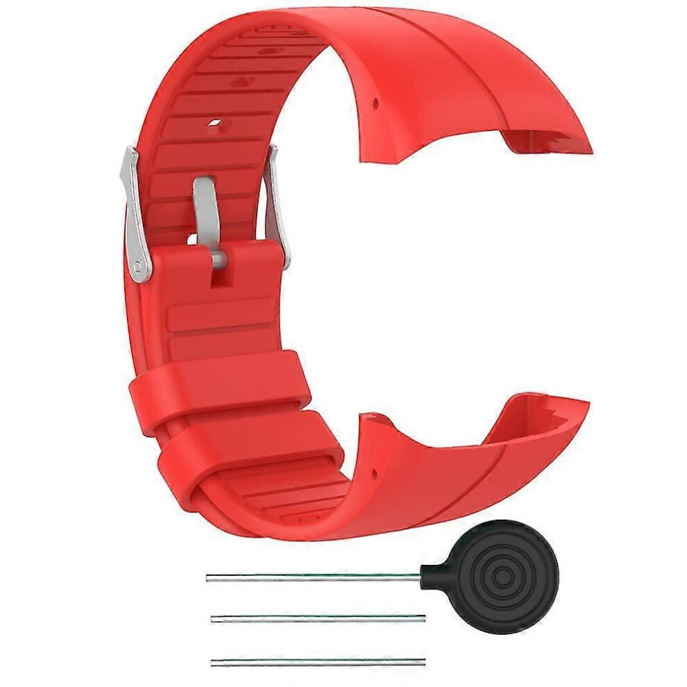 Bracelet de montre respirant en silicone (rouge) pour montre connectée M400 M430