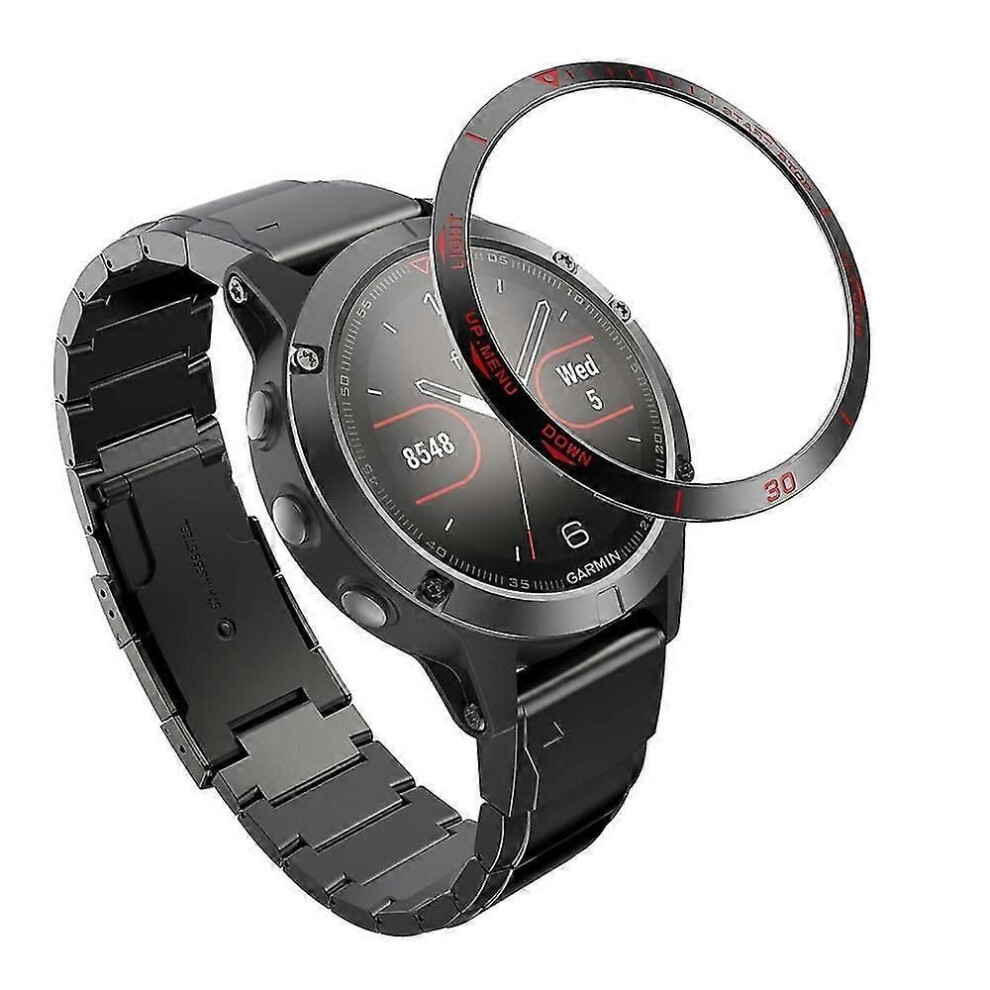 (Style B Garmin Fenix 5) Lunette de montre en acier inoxydable (Type A) de remplacement pour Garmin