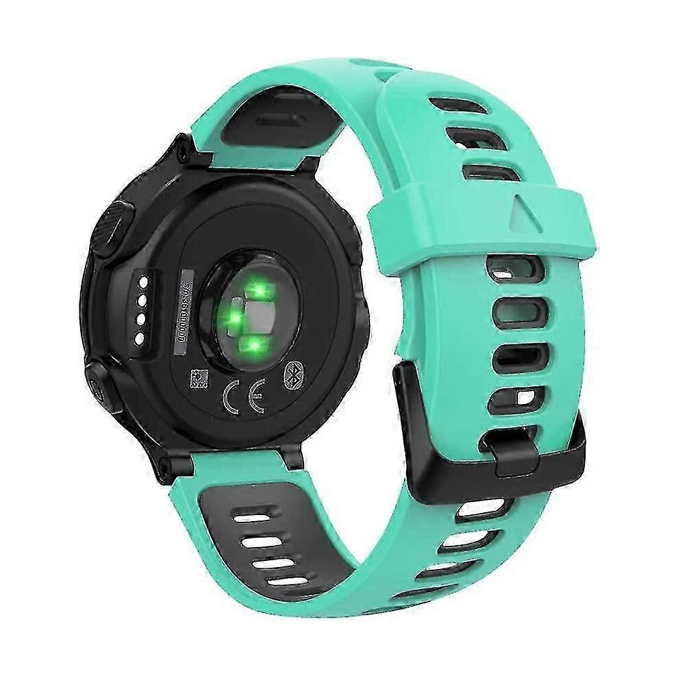 (Vert menthe - Noir) Bracelet de remplacement réglable en silicone souple adapté aux montres intelligentes