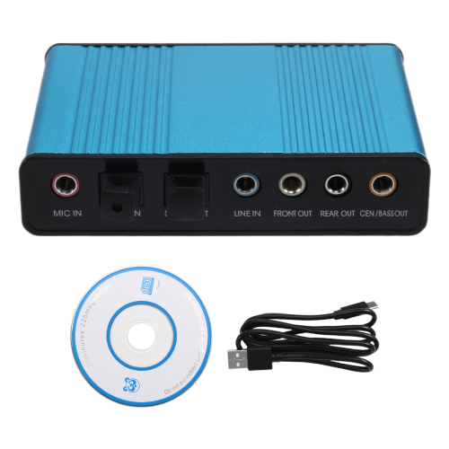 Placă de sunet USB 2.0, placă de sunet externă cu 6 canale 1
