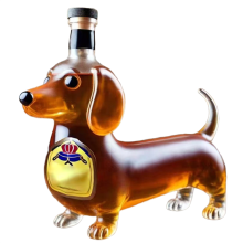 Fľaša na whisky pre psa jazvečíka, opakovane použiteľná fľaša na alkohol, sklo A
