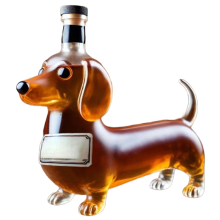 Dachshund Dog Whiskey Bottle,Reusable Liquor Flask Glassware C