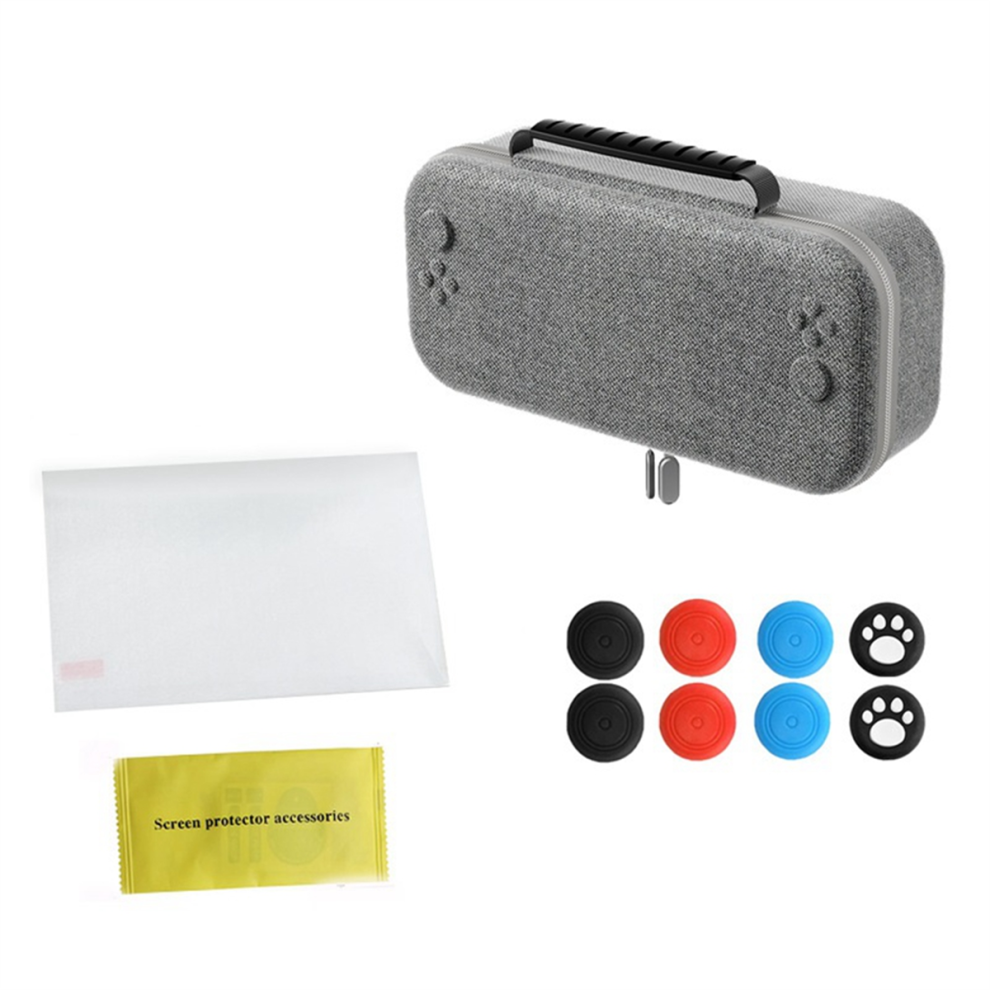 For Switch 2 Storage Bag+Screen Protective Film+Joystick Caps Grey-image-OPC-PHSY9KD-NEW