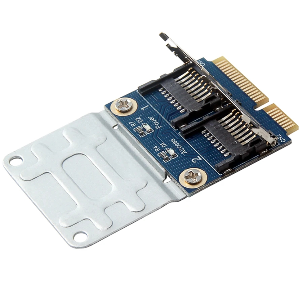 Adaptateur Mini PCI-E 2 SSD HDD pour ordinateur portable Double Micro-SD