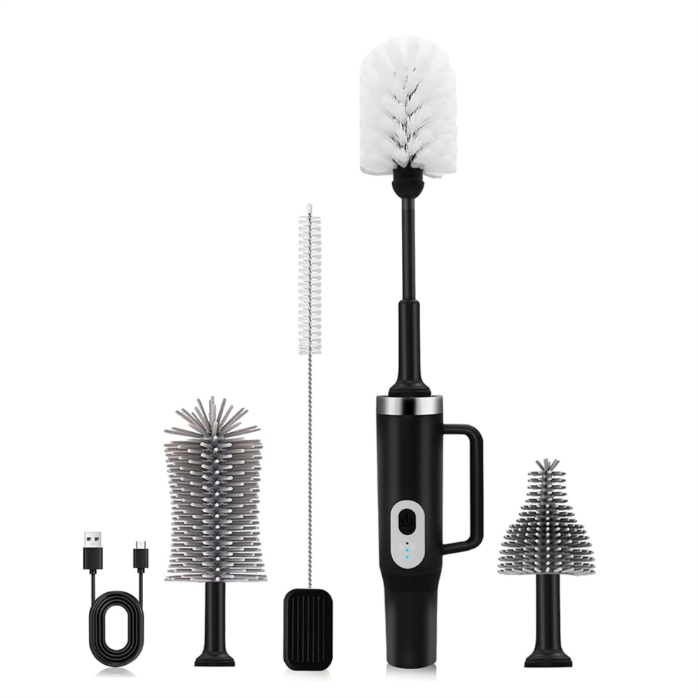 Long Handle Electric Bottle Brush Cleaner Straw Cleaning Brush Black-image-OPC-PHSYBR2-NEW
