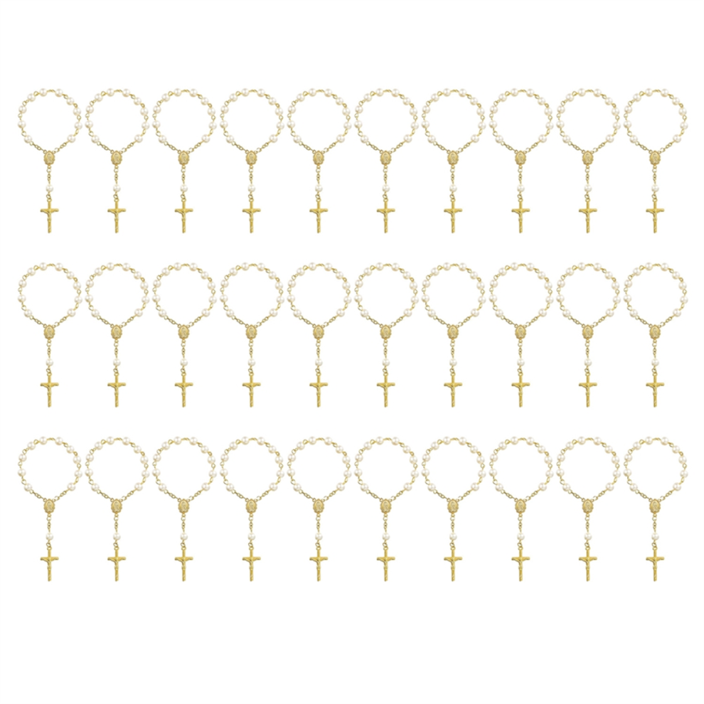 30Pcs Mini Rosaries Baptism Acrylic Rosary Beads Faux Markenlos