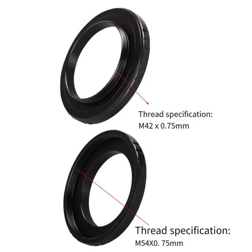 M54X0,75mm til M42X0,75mm gevind T-ring adapter 1