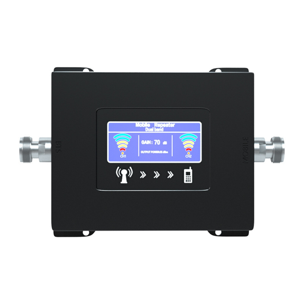New Mobile Signal Booster Dual Band Gsm 900 1800Mhz Signal Repeater Black