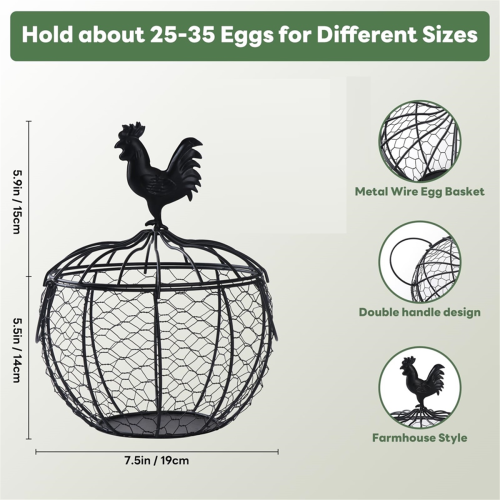 Wire Egg Basket for Gathering Fresh Egg,Chicken Egg Collecting Basket A 2